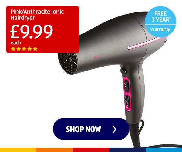 Pink/Anthracite Ionic Hairdryer - Shop Now