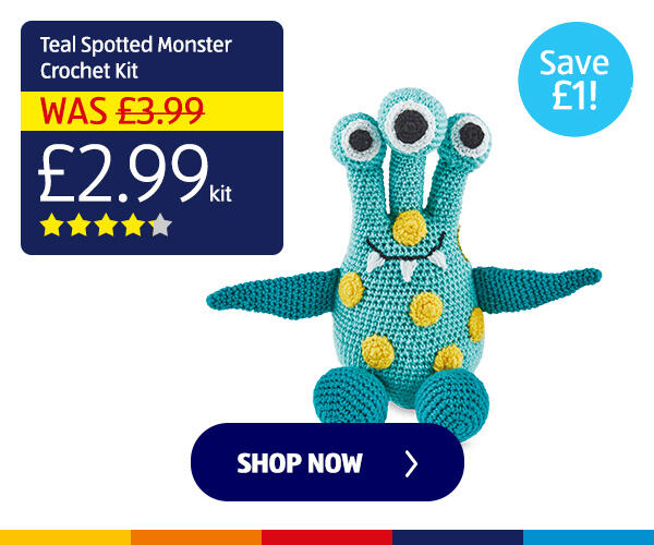 Teal Spotted Monster Crochet Kit - Shop Now