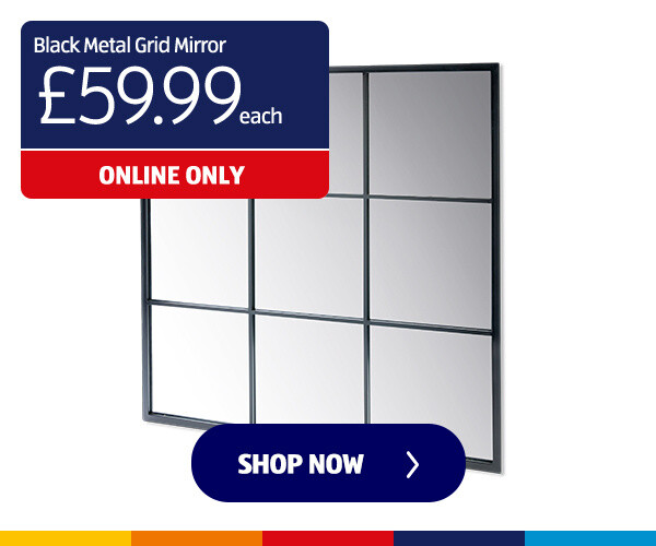 Black Metal Grid Mirror