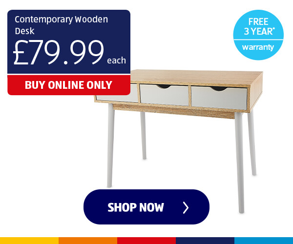 Contemporary Wooden Desk - Shop Now