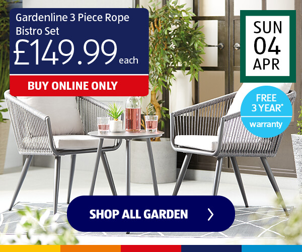 Gardenline 3 Piece Rope Bistro Set - Shop Now