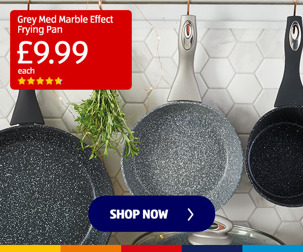 Grey Med Marble Effect Frying Pan - Shop Now