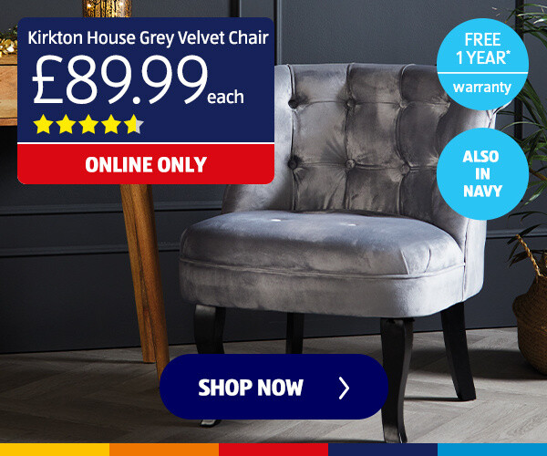 Kirkton House Grey Velvet Chair