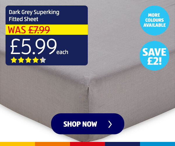 Dark Grey Superking Fitted Sheet