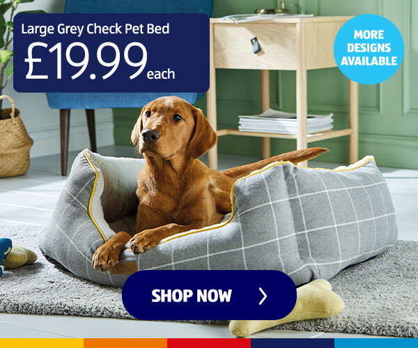 large-grey-check-pet-bed