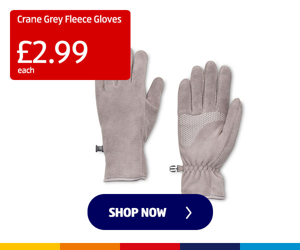 Crane Grey Fleece Gloves - Shop Now