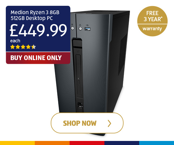 Medion Ryzen 3 8GB 512GB Desktop PC - Shop Now