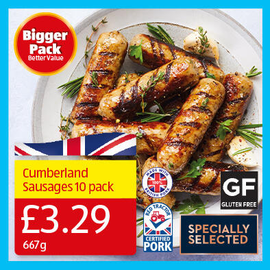 667g Cumberland Sausages - 3.29 667g