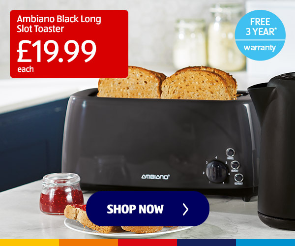 Ambiano Black Long Slot Toaster - Shop Now