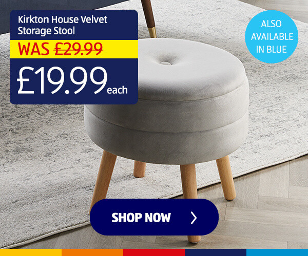 Kirkton House Velvet Storage Stool