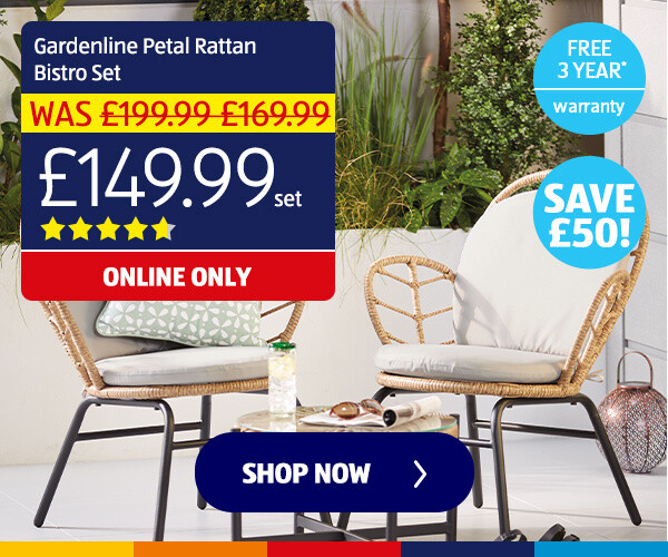 Gardenline Petal Rattan Bistro Set