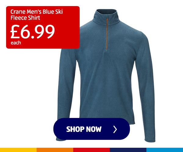 Crane Men's Blue Ski Fleece Shirt - Shop Now