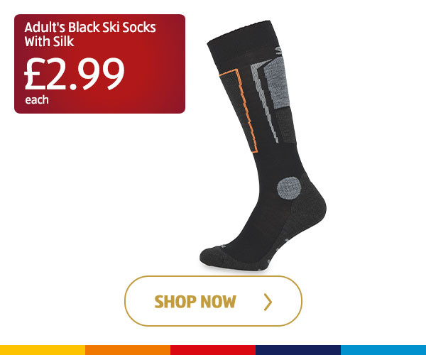 Adult's Black Ski Socks With Silk - Shop Now