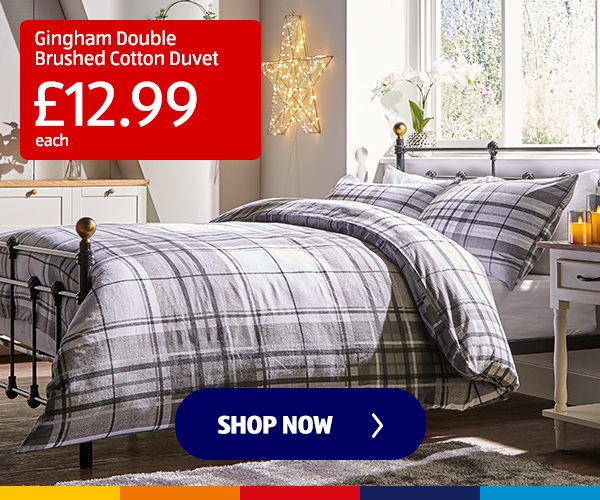 Gingham Double Brushed Cotton Duvet - Shop Now 