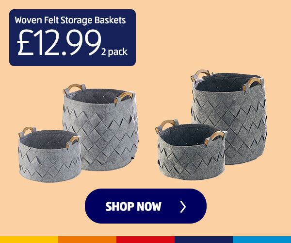 Woven Felt Storage Baskets 2 Pack