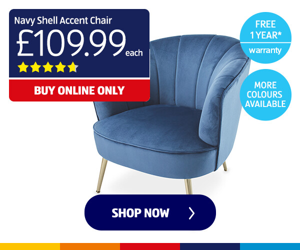 Navy Shell Accent Chair