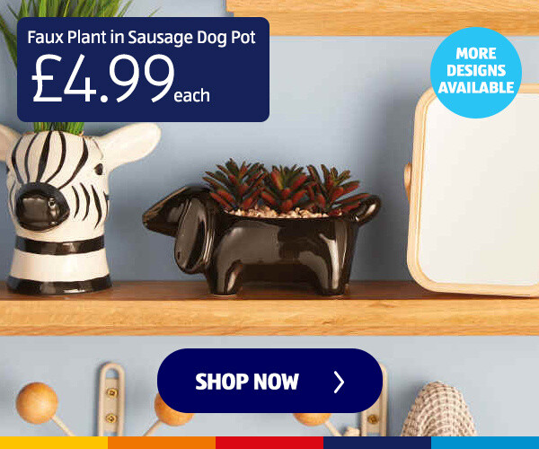 Faux Plant in Sausage Dog Pot