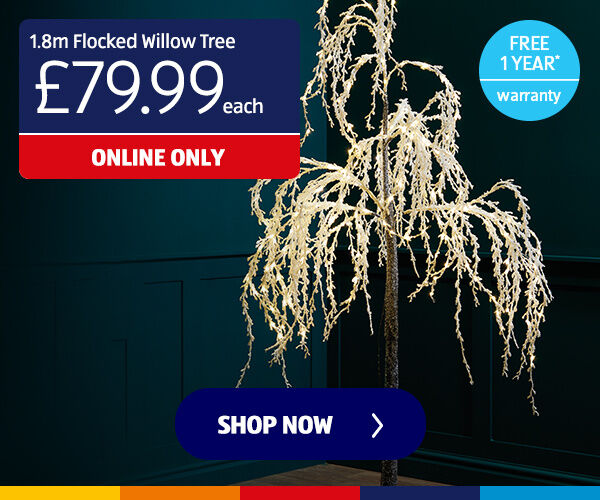 1.8m Flocked Willow Tree