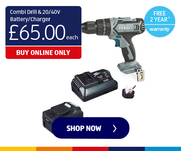 Combi Drill & 20/40V Battery/Charger - Shop Now