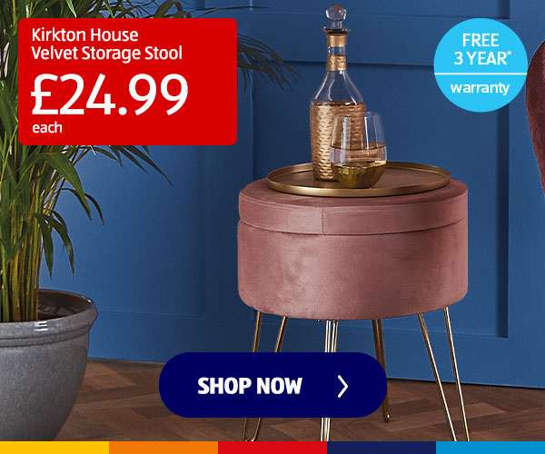 Kirkton House Velvet Storage Stool - Shop Now