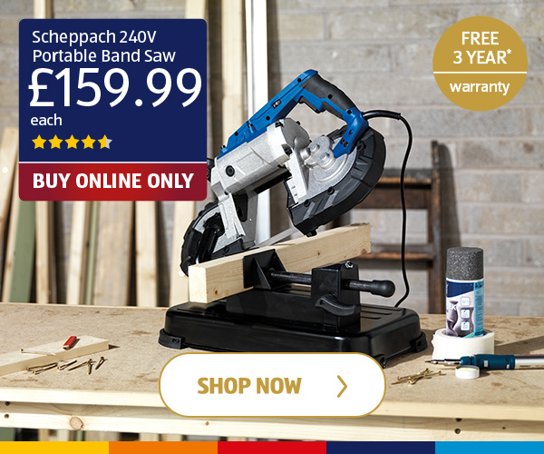 Scheppach 240V Portable Band Saw - Shop Now 