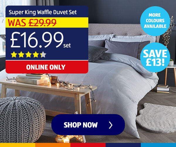 Super King Waffle Duvet Set