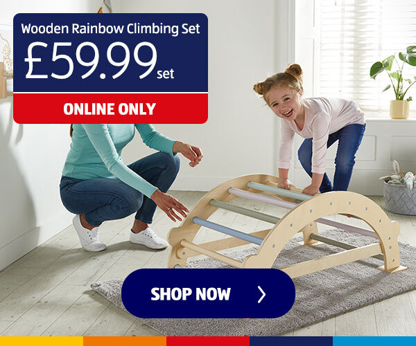 Wooden Rainbow Climbing Set