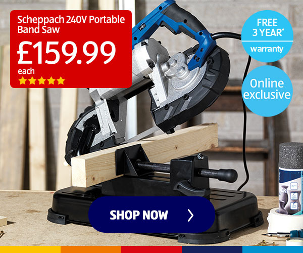 Scheppach 240V Portable Band Saw - Shop Now