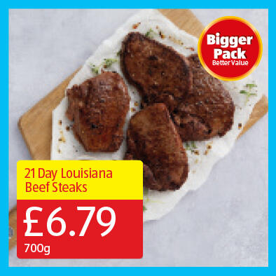 521 Day Louisiana Beef Steaks - 6.49 700g