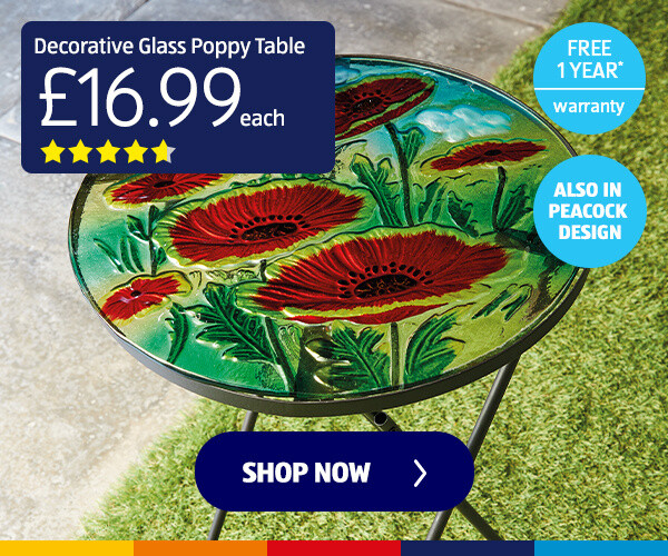 Decorative Glass Poppy Table