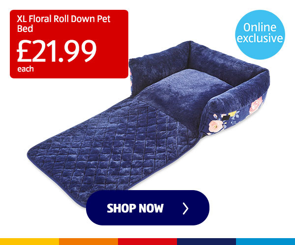 XL Floral Roll Down Pet Bed - Shop Now