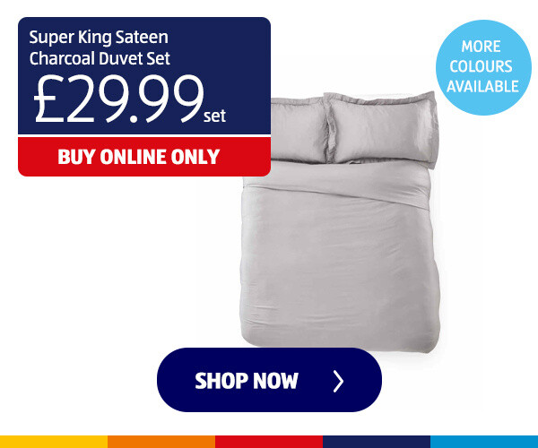 Super King Sateen Charcoal Duvet Set