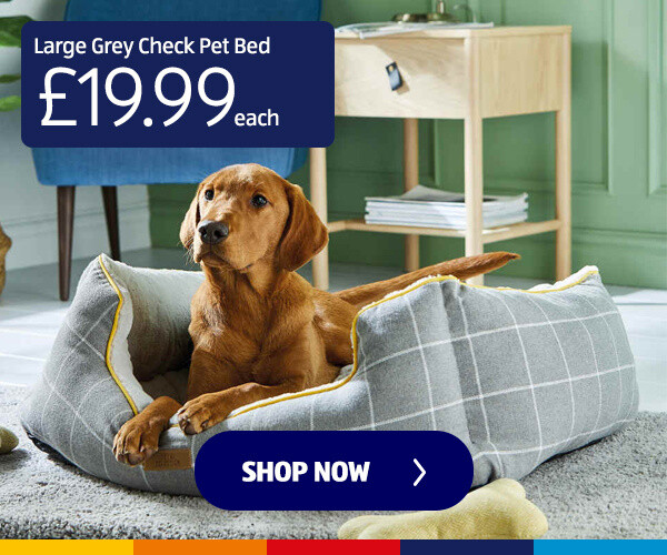 large-grey-check-pet-bed