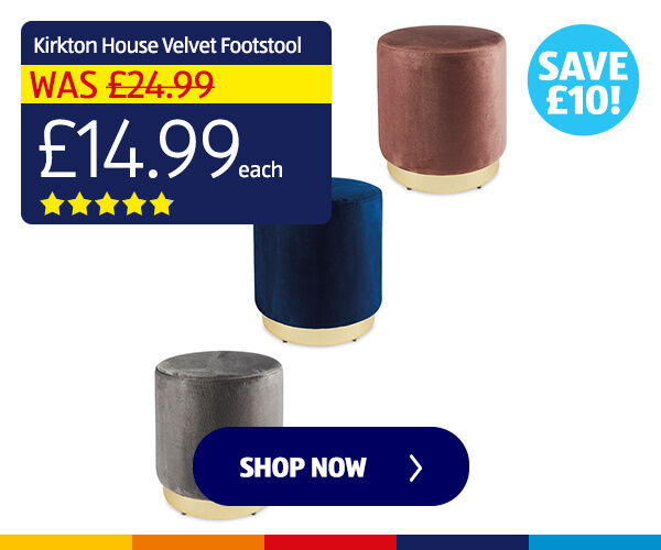 Kirkton House Velvet Footstool