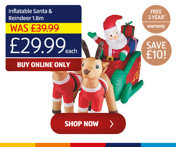 Inflatable Santa & Reindeer 1.8m