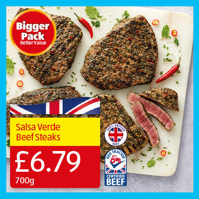 Salsa Verde Beef Steaks - 6.79 700g