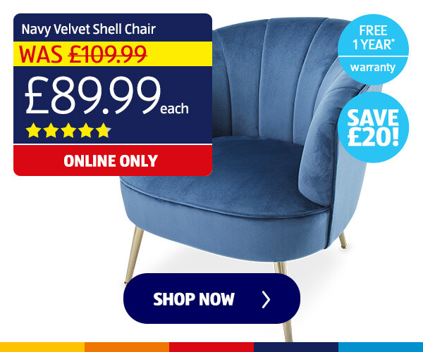 Navy Velvet Shell Chair