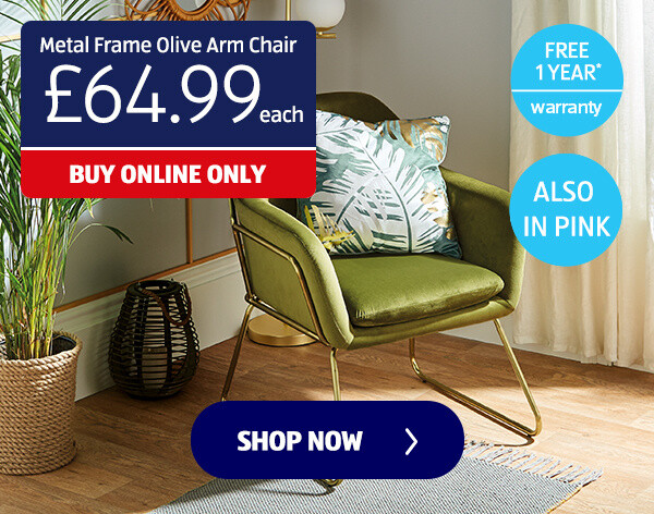 Metal Frame Olive Arm Chair