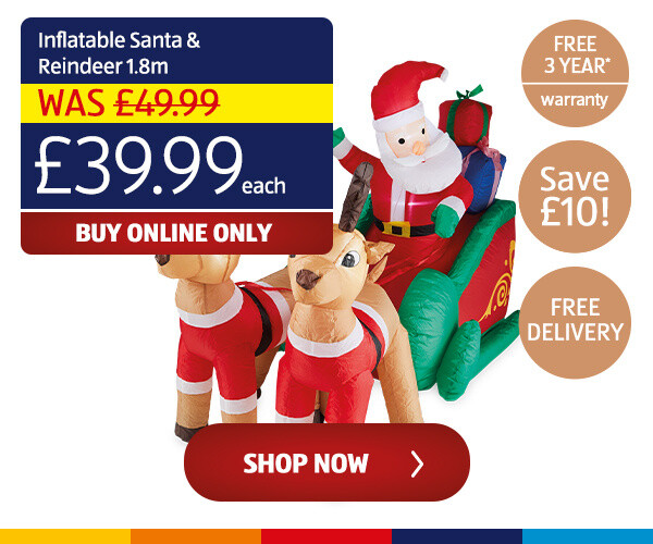 Inflatable Santa & Reindeer 1.8m