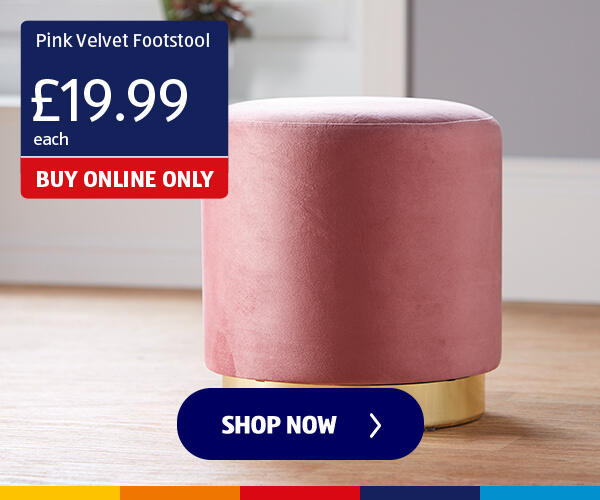 Pink Velvet Footstool - Shop Now