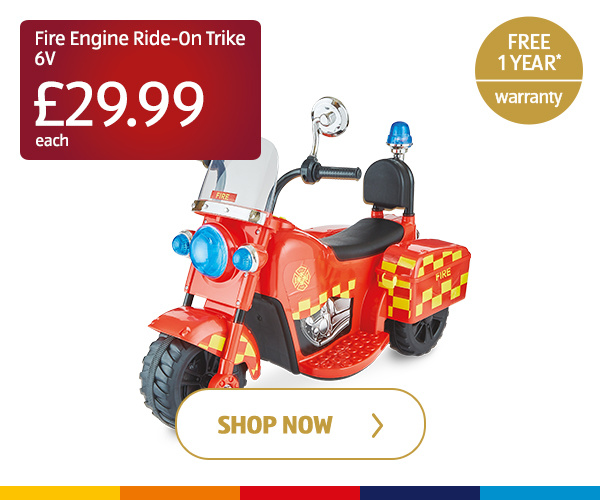 Fire Engine Ride-On Trike 6V - Shop Now