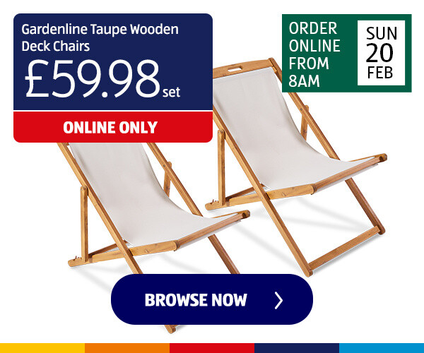 Gardenline Taupe Wooden Deck Chairs
