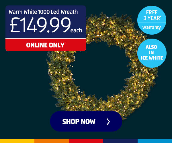 Warm White 1000 Led Wreath