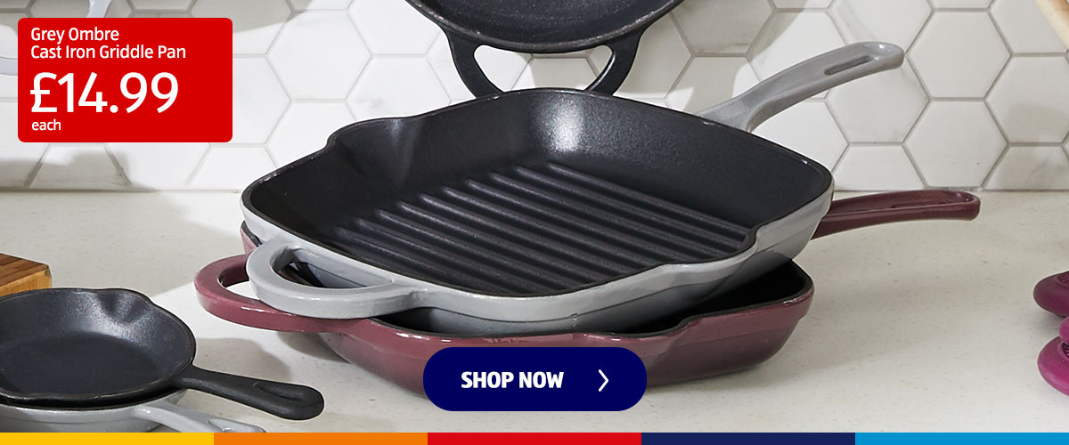 Grey Ombre Cast Iron Griddle Pan - Shop Now