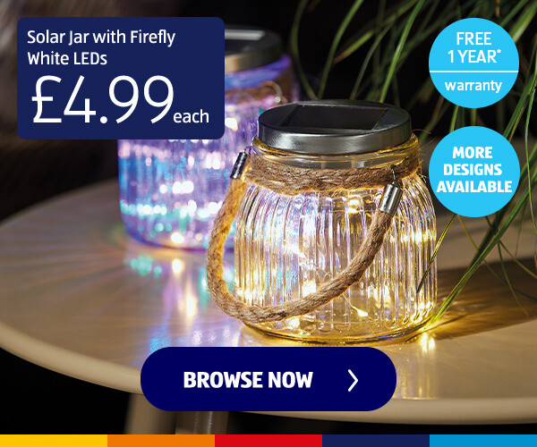 Solar Jar with Firefly White LEDs