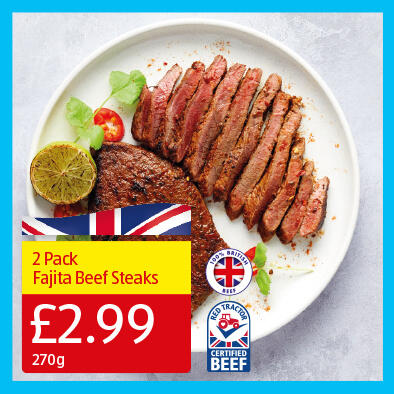 2 Pack Fajita Beef Steaks