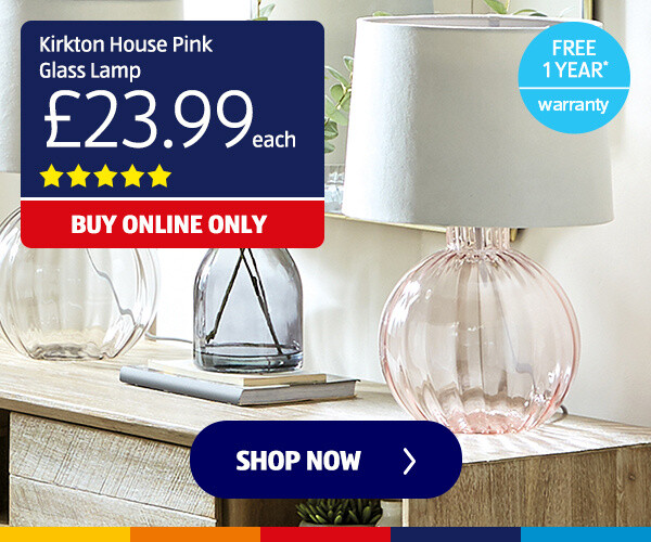 Kirkton House Pink Glass Lamp