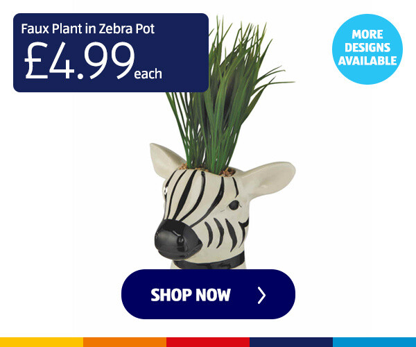 Faux Plant in Zebra Pot