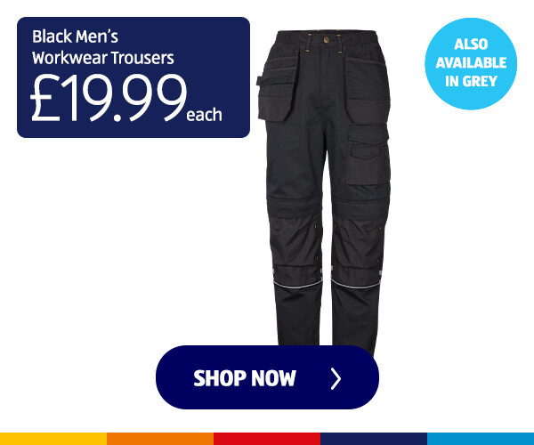 Black Men’s 34” Work Trousers - Shop Now