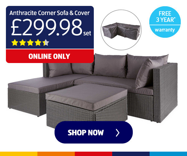 Anthracite Corner Sofa & Cover